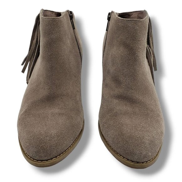 Vionic Faros Fringed Bootie Womens‎ 8.5 Brown Suede Ankle Zipper - Picture 3 of 9